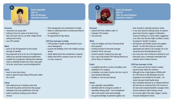 B2B Web design persona example Web personas