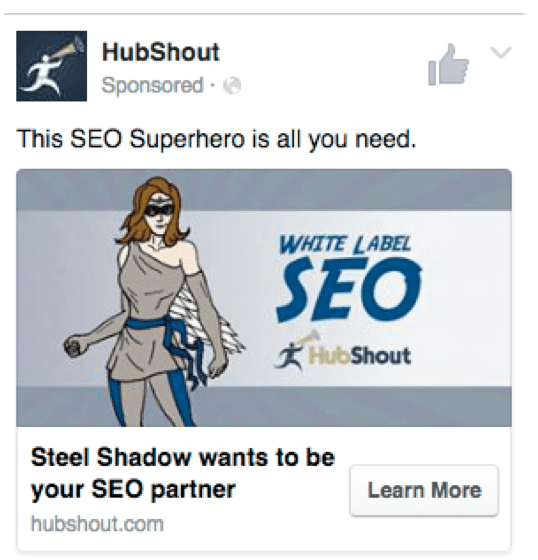 Effective PPC Facebook campaign example